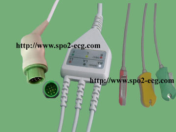 Porcellana Cavo del cavo dell'un pezzo solo ECG intorno ad un IEC e a AHA di 12 Pin per la macchina dell'elettrocardiografo fornitore
